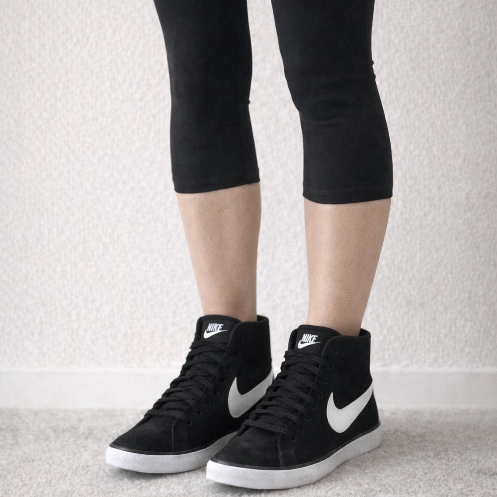Nike Black + White High Top Sneakers
